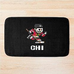 Chicago Blackhawks Home Initials 8-bit Hockey Player Bath Mat