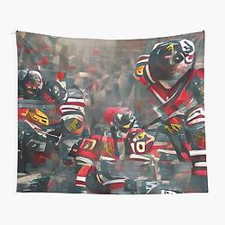 AI Art - Chicago Blackhawks Tapestry