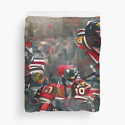 AI Art Chicago Blackhawks Duvet Cover