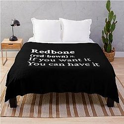 Redbone by Childish Gambino Motivational Black Throw Blanket