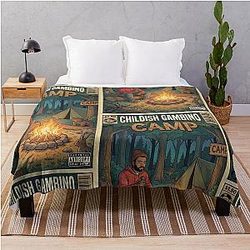 Childish Gambino Camp Retro Comic Art Throw Blanket