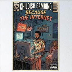 Childish Gambino Because The Internet Retro Comic Art Poster
