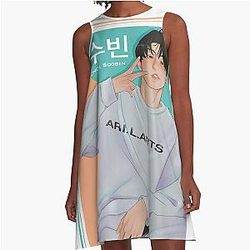 Choi Soobin Print A-Line Dress