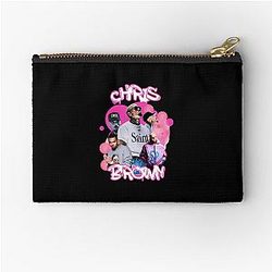 Pink Chris Brown Zipper Pouch
