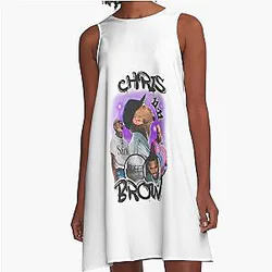 Purple Chris Brown A-Line Dress