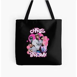 Pink Chris Brown All Over Print Tote Bag