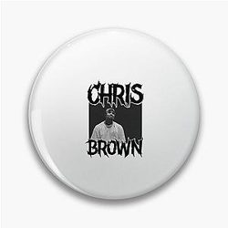 Chris Brown Black Portrait Pin