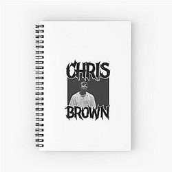 Chris Brown Black Portrait Spiral Notebook