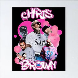 Pink Graffiti Chris Brown Poster