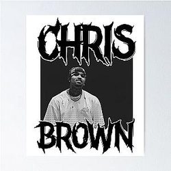 Chris Brown Black Portrait Poster
