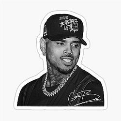 Chris Brown Black Portrait Signature Edition Sticker