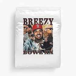 Chris Brown Breezy Bowl 2025 Multi-Era Tribute Duvet Cover