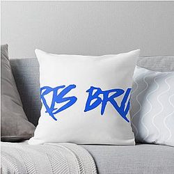 Chris Brown Graffiti Logo Throw Pillow (Blue Edition)