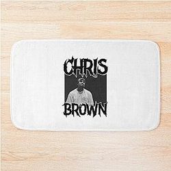 Chris Brown Black Portrait Bath Mat