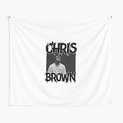 Chris Brown Black Portrait Tapestry