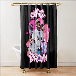 Pink Chris Brown Shower Curtain