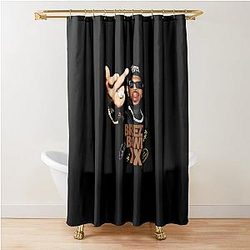 Chris Brown Middle Finger Retro Breezy Classic T-Shirt Shower Curtain