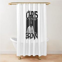Chris Brown Black Portrait Shower Curtain