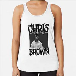 Chris Brown Black Portrait Racerback Top