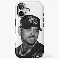 Chris Brown Black Portrait Signature Edition iPhone Tough Case