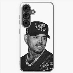 Chris Brown Black and White Portrait - Signature Edition Samsung Galaxy Soft Case