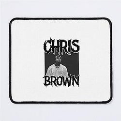 Chris Brown Black Portrait Mouse Pad