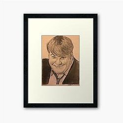 Chris Farley Hand Drawn Framed Art Print