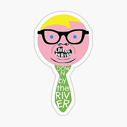 Minimal Chris Farley Matt Foley Face Sticker