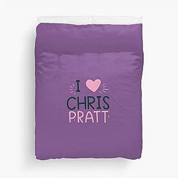 I Love Chris Pratt Duvet Cover