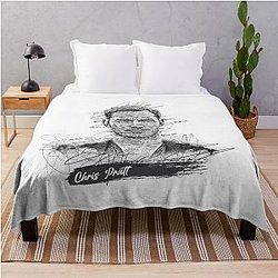 Chris Pratt Abstract Sketch Art Throw Blanket