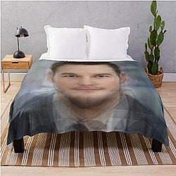 Chris Pratt Portrait Throw Blanket