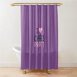 I Love Chris Pratt Shower Curtain