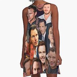 Chris Pratt Photo Collage A Line Dress