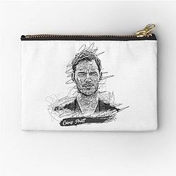 Chris Pratt Abstract Sketch Art, Chris Pratt Zipper Pouch