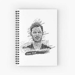 Chris Pratt Abstract Sketch Art Spiral Notebook