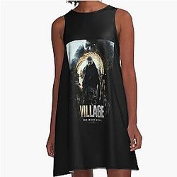 Funny Man Resident Evil Village Chris Redfield Collection Anime Style I-Line Dress