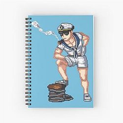 Chris Redfield Pixel art Spiral Notebook