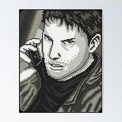 Chris Redfield Pixel Art Poster