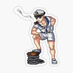 Chris Redfield Pixel Art Sticker