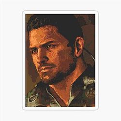 Chris Redfield Pixel Art Sticker