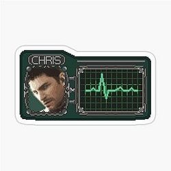 Resident Evil Chris Redfield Pixel Art Sticker