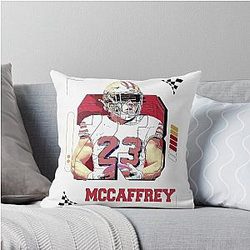 Christian McCaffrey football Player Design Throw Pillow