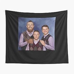 Christian McCaffrey George Kittle Brock Prudy Step Brothers Football Meme Tapestry