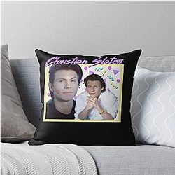 80s Christian Slater Throw Pillow