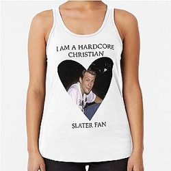 I Am a Christian Slater Fan Racerback Tank Top