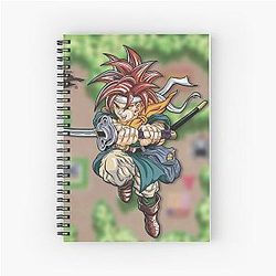 Crono jumping to action in Chrono Trigger with spiral notebook