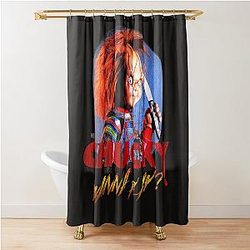 Child's Play Shower Curtain Chucky's Play or Creepy Portrait Shower Curtain