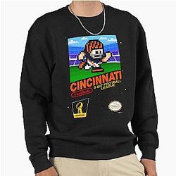 Cincinnati Bengals 8-bit Videogame Cartridge Pullover Sweatshirt