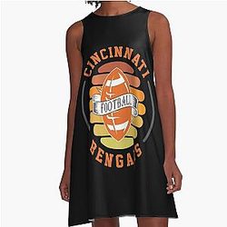 Football & Cincinnati Bengals A-Line Dress