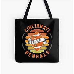 Football Cincinnati Bengals Over Print Tote Bag